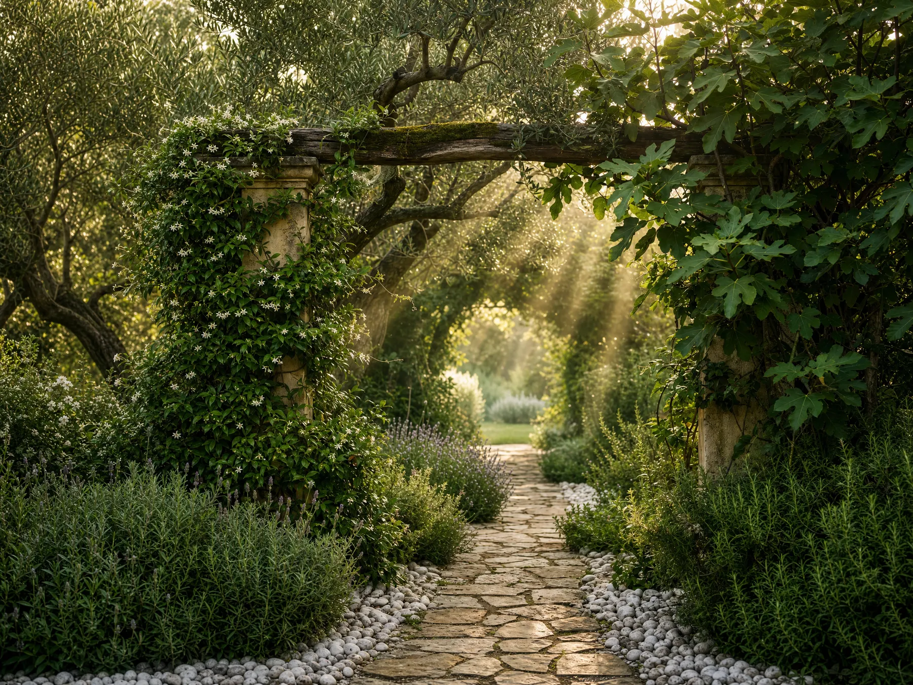 A peaceful green path in nature